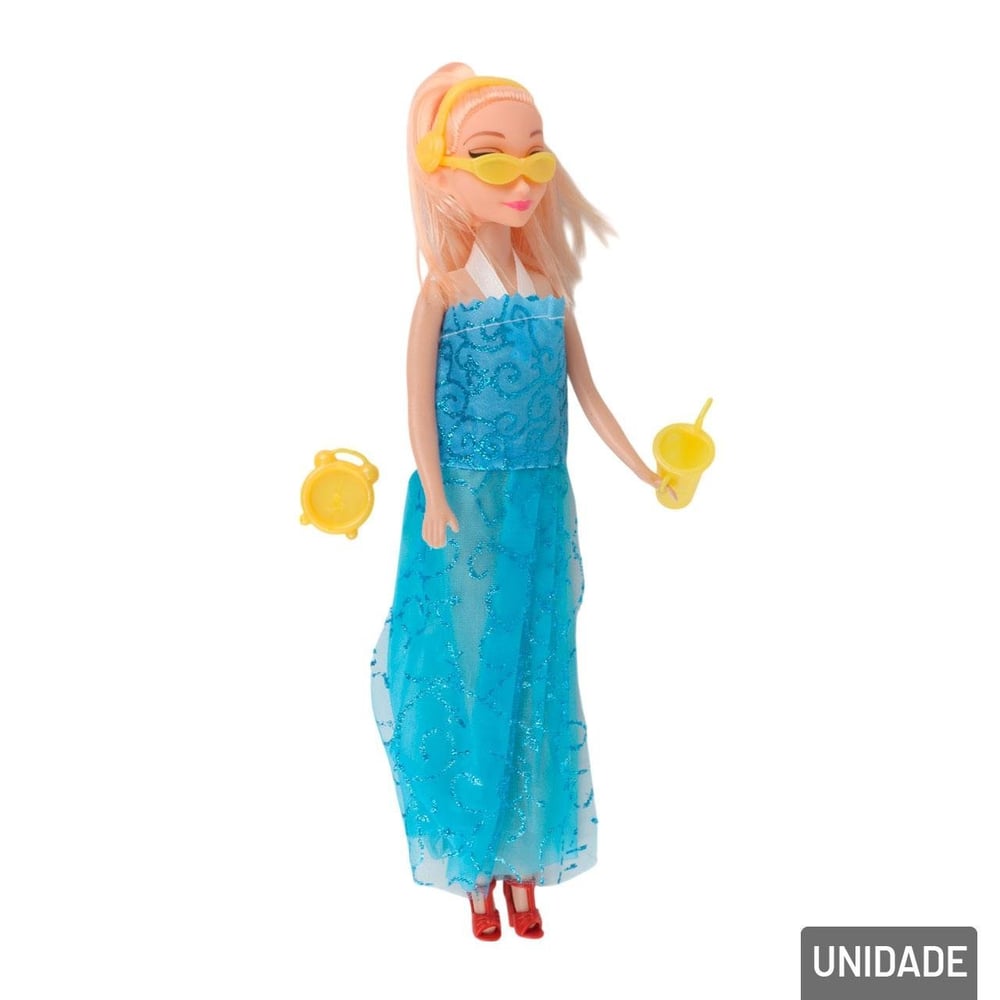Boneca de Plástico com Acessórios 4 Peças Sortidas