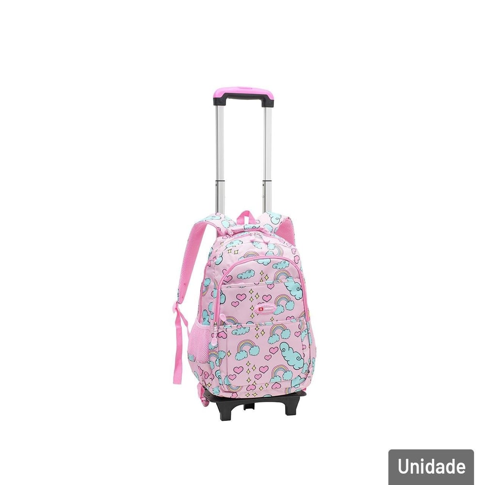 Mochila de Rodas Juvenil Removível Arco-íri