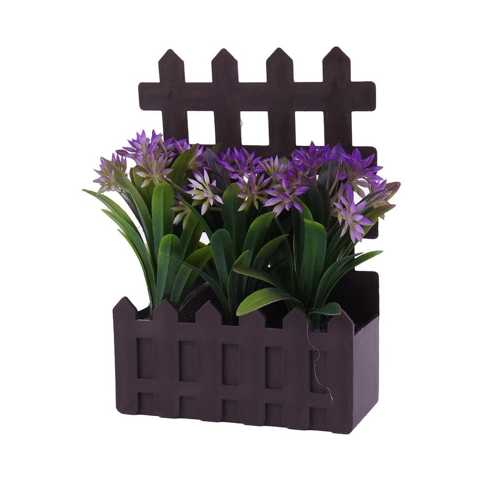 Vaso Decorativo de Plástico 15cm com Flor Color