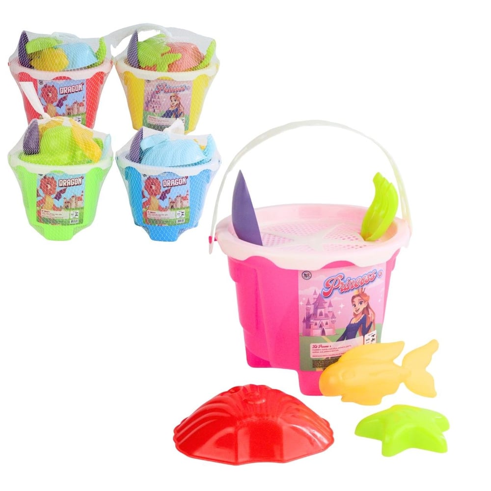 KIT Praia 06 Peças Dragon/princess 1 Color