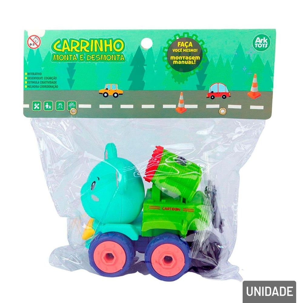 Carrinho Monta e Desmonta 11 Pçs Animais Sortidos