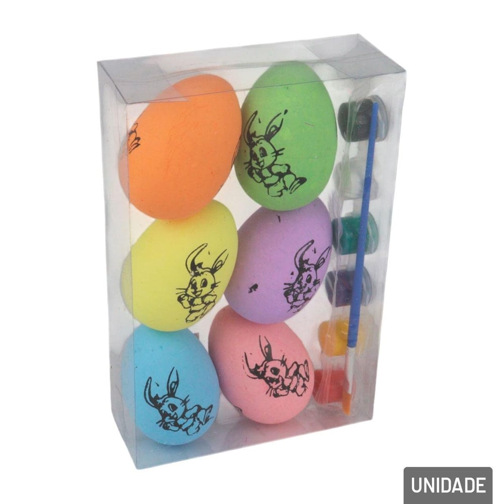 Enfeite de Páscoa Ovos Para Pintar Tinta 13 Peças