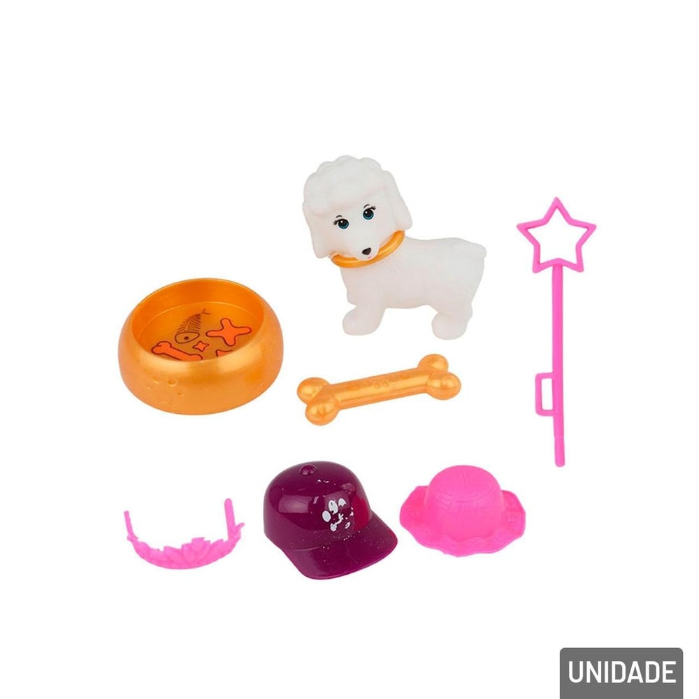 KIT Pets de Plástico com Acessórios Sortidos
