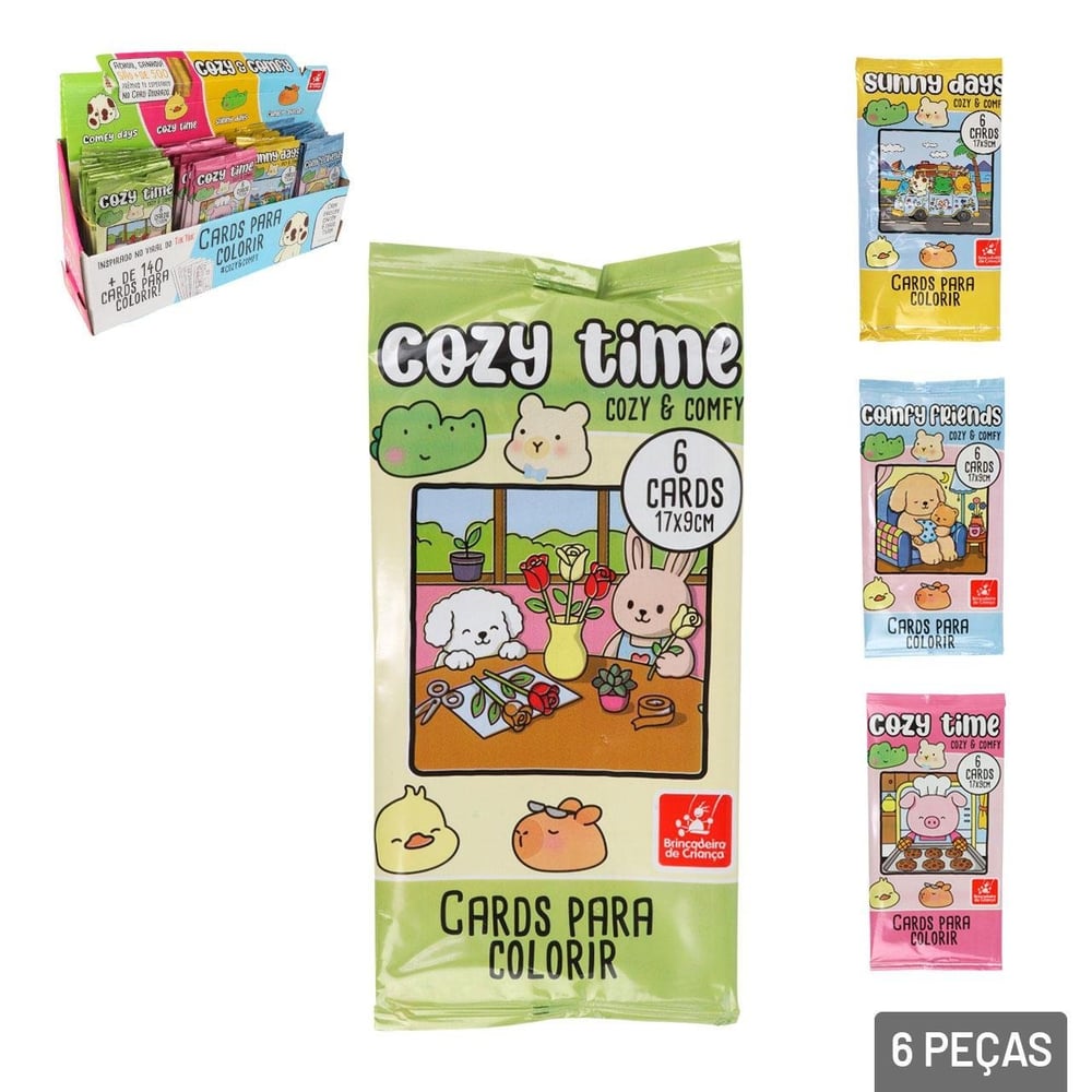 Cards Para Colorir 6 Pçs Cozy & Confy Sortidos