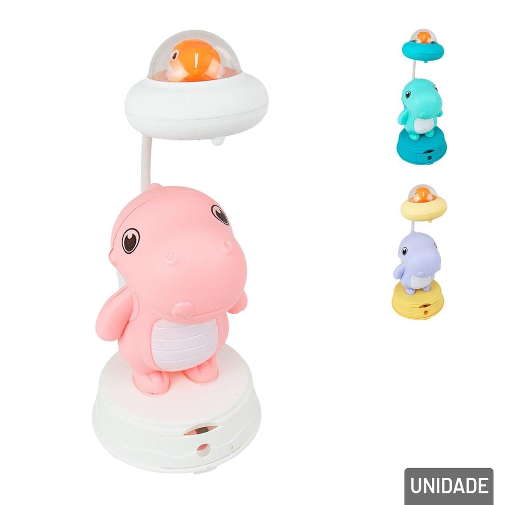 Luminária de Mesa 30cm EM LED Dinossauro Color