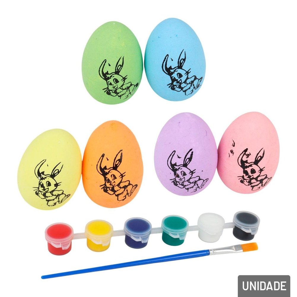 Enfeite de Páscoa Ovos Para Pintar Tinta 13 Peças