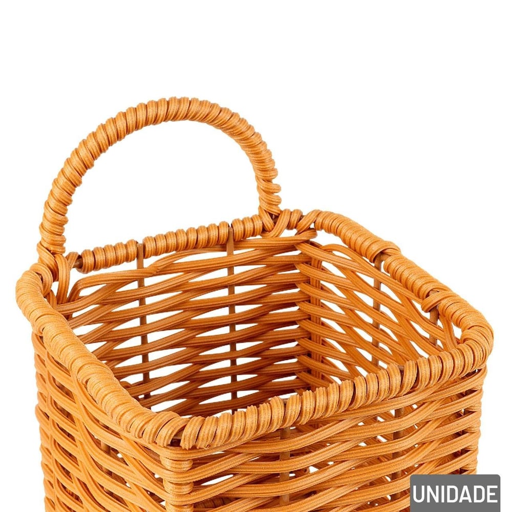 Porta Talher de Plástico 10cm Retangular Trançado