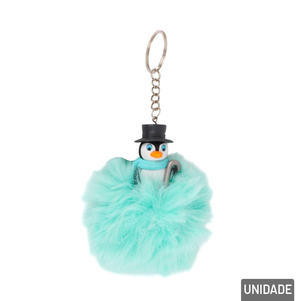Chaveiro de Pelúcia 10cm Animais e Pompom Sortidos