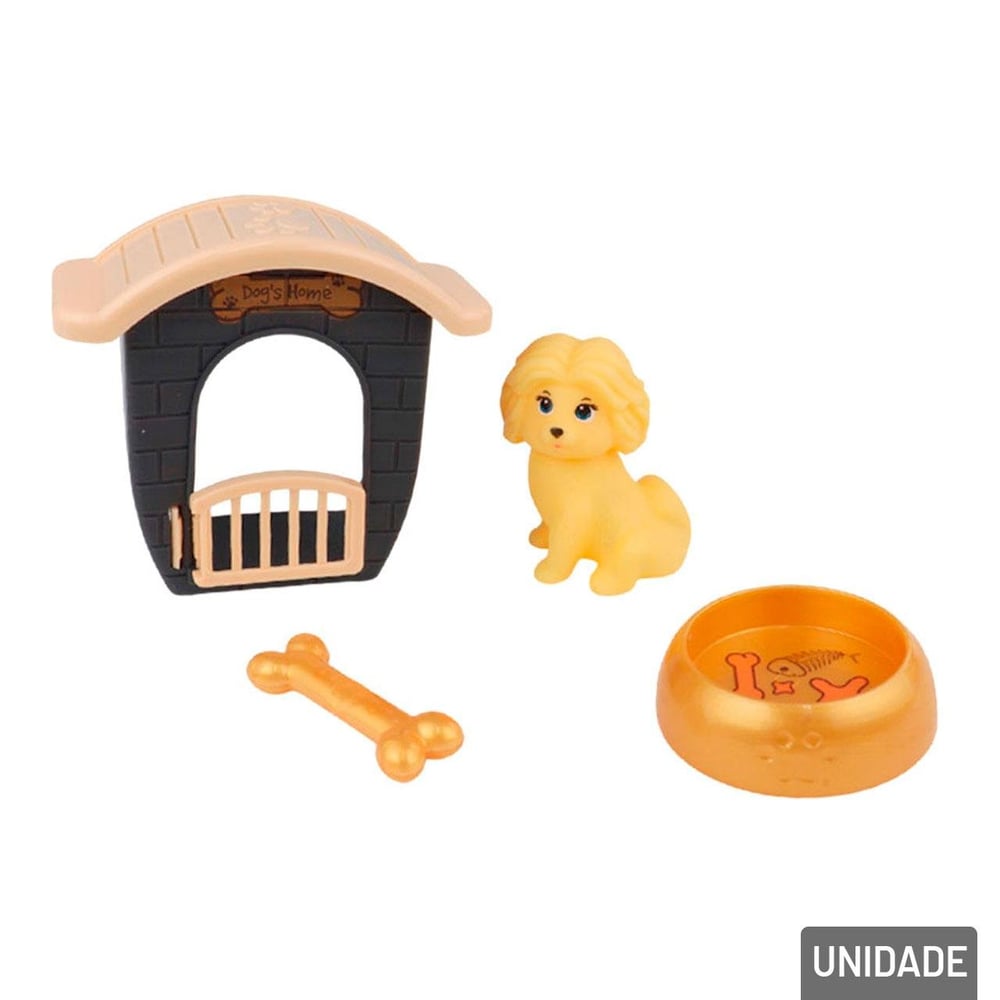 KIT Pets de Plástico com Acessórios Sortidos