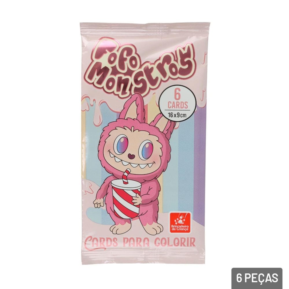 Cards Para Colorir 6 Pçs Monstros Fofos Sortidos