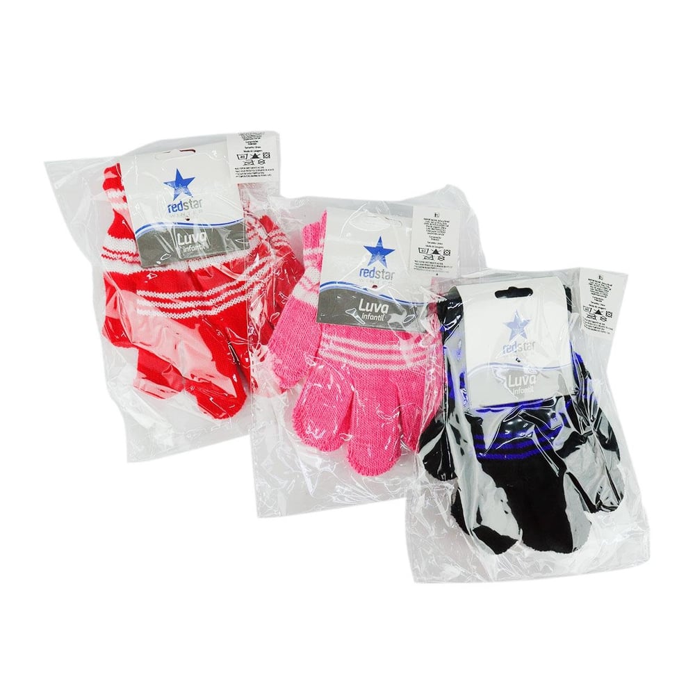 Luva Infantil Poliéster PAR Listrada Color