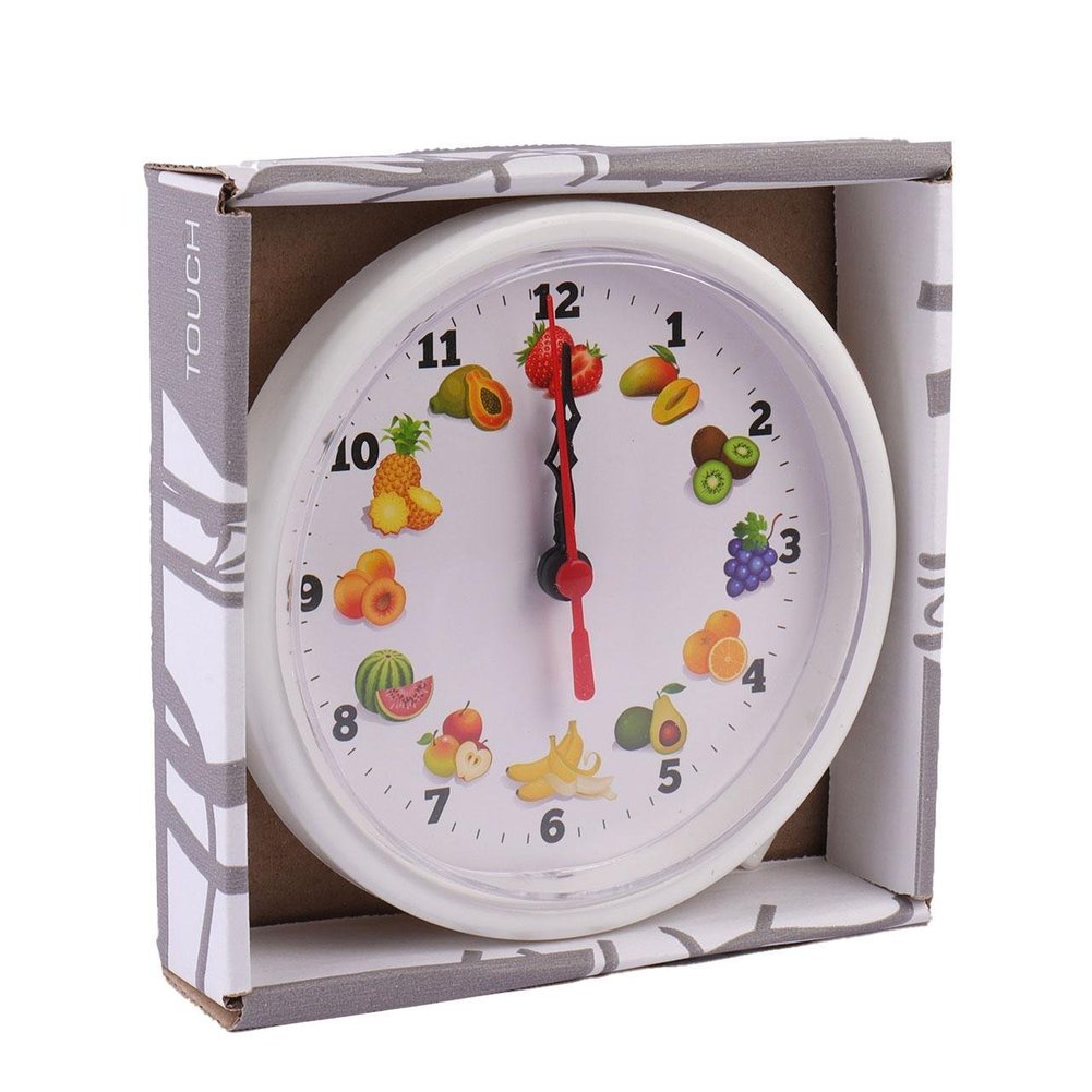 Relógio Analógico de Parede e Mesa 15cm Frutas