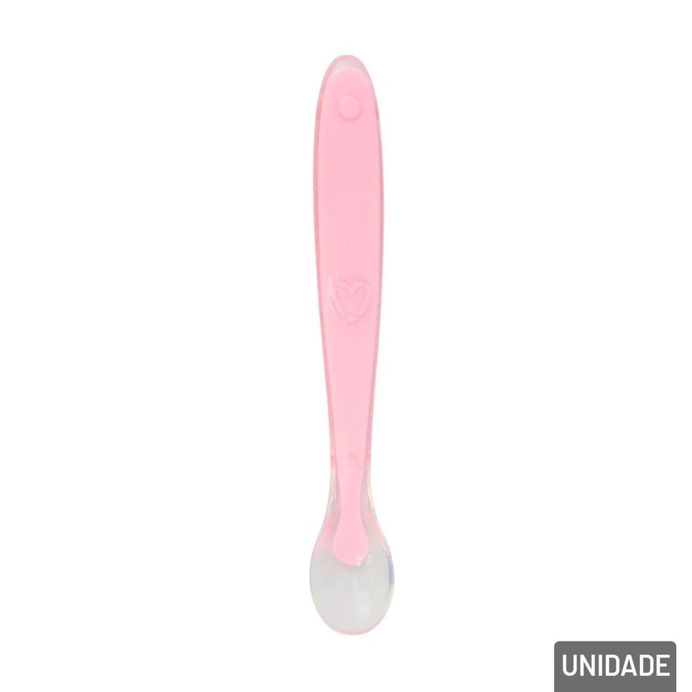 Colher de Silicone Infantil Coração Color