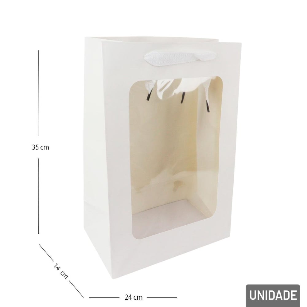 Sacola de Papel 35x24cm com Visor Color