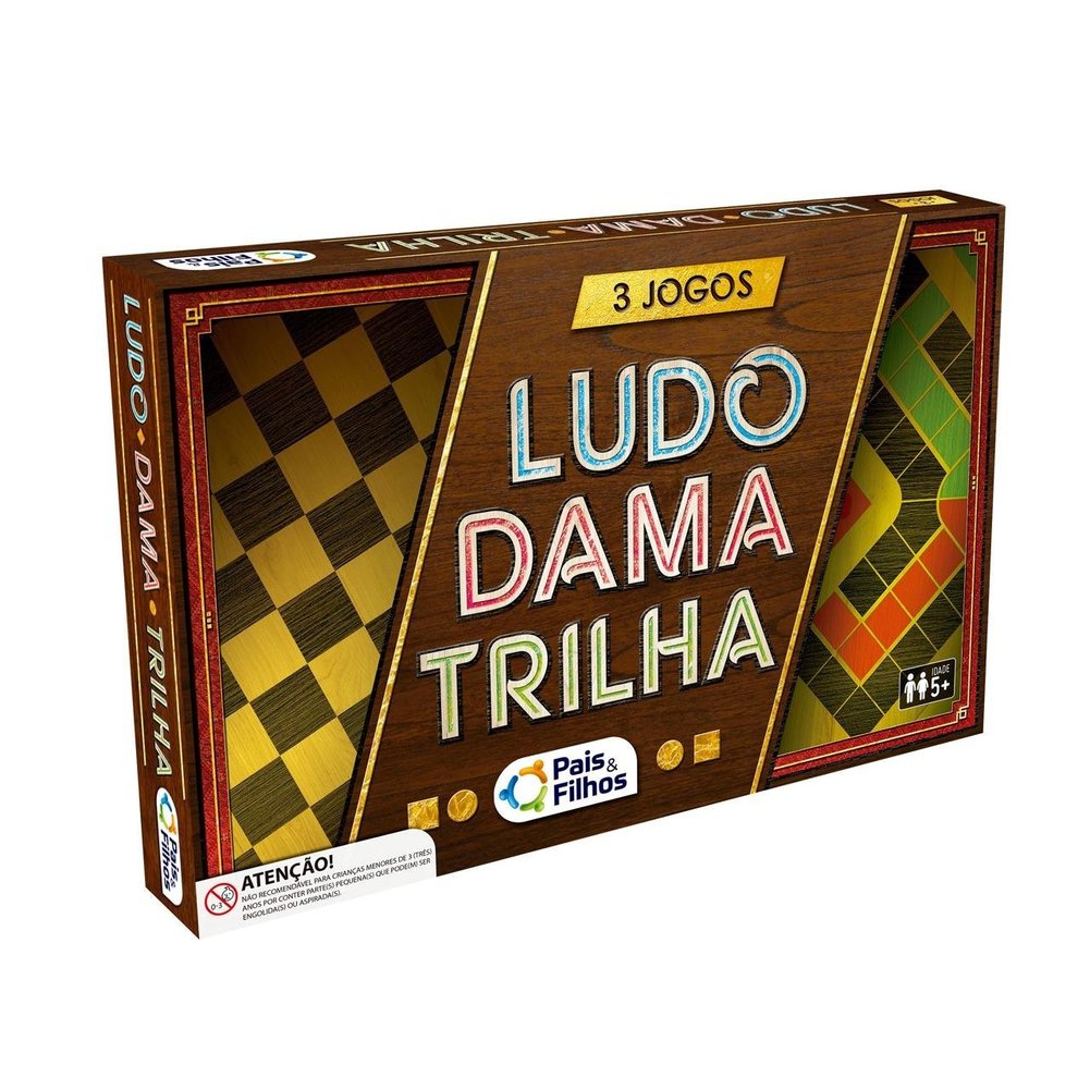 Jogo de Tabuleiro Dama Ludo e Trilha