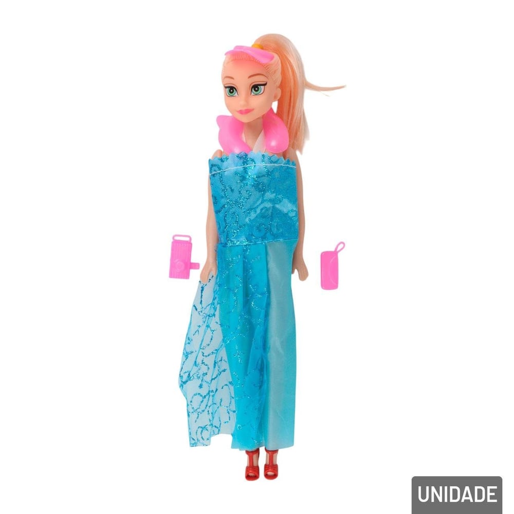 Boneca de Plástico com Acessórios 4 Peças Sortidas