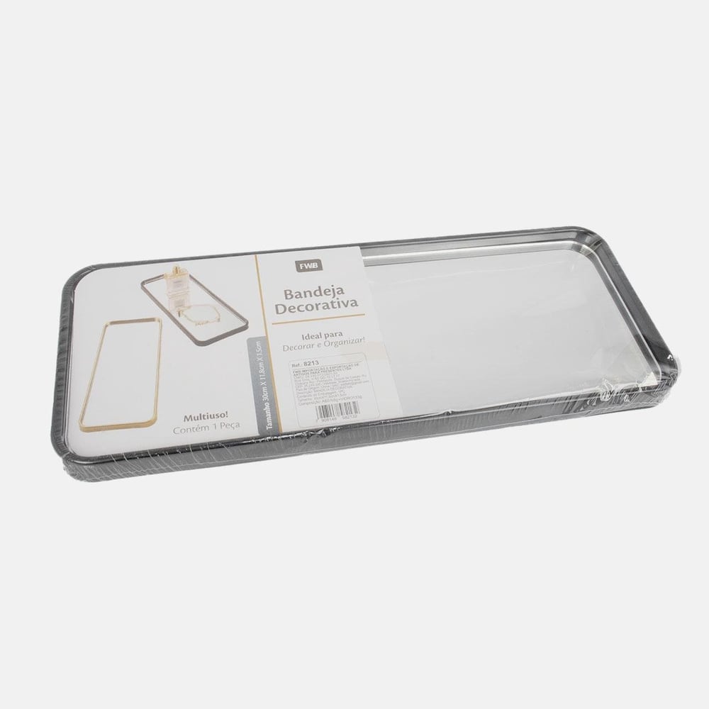 Bandeja Decorativa Plástico Espelho 30x11cm