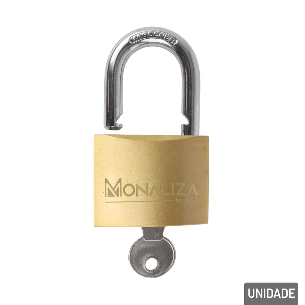 Cadeado 30mm com 2 Chaves Haste Curta Bronze