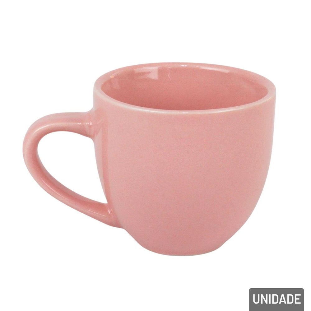 Caneca de Porcelana 95ml Rosa Lisa