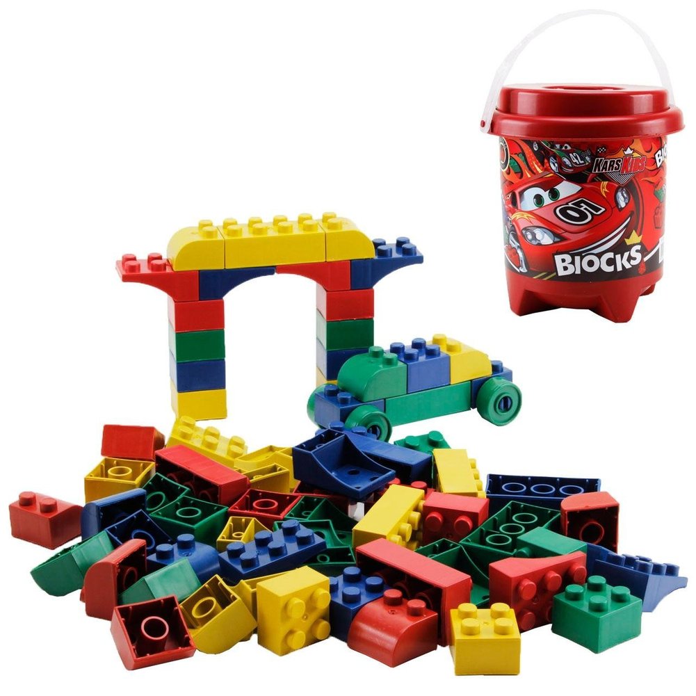Blocos de Montar 66 Peças Blocks Balde Sortidos