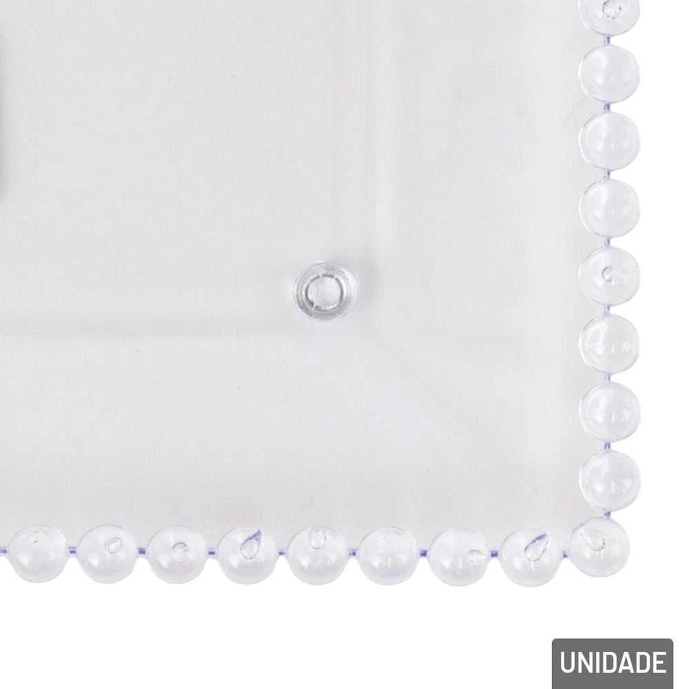 Prato Decorativo Plástico 21cm Quadrado Cristal