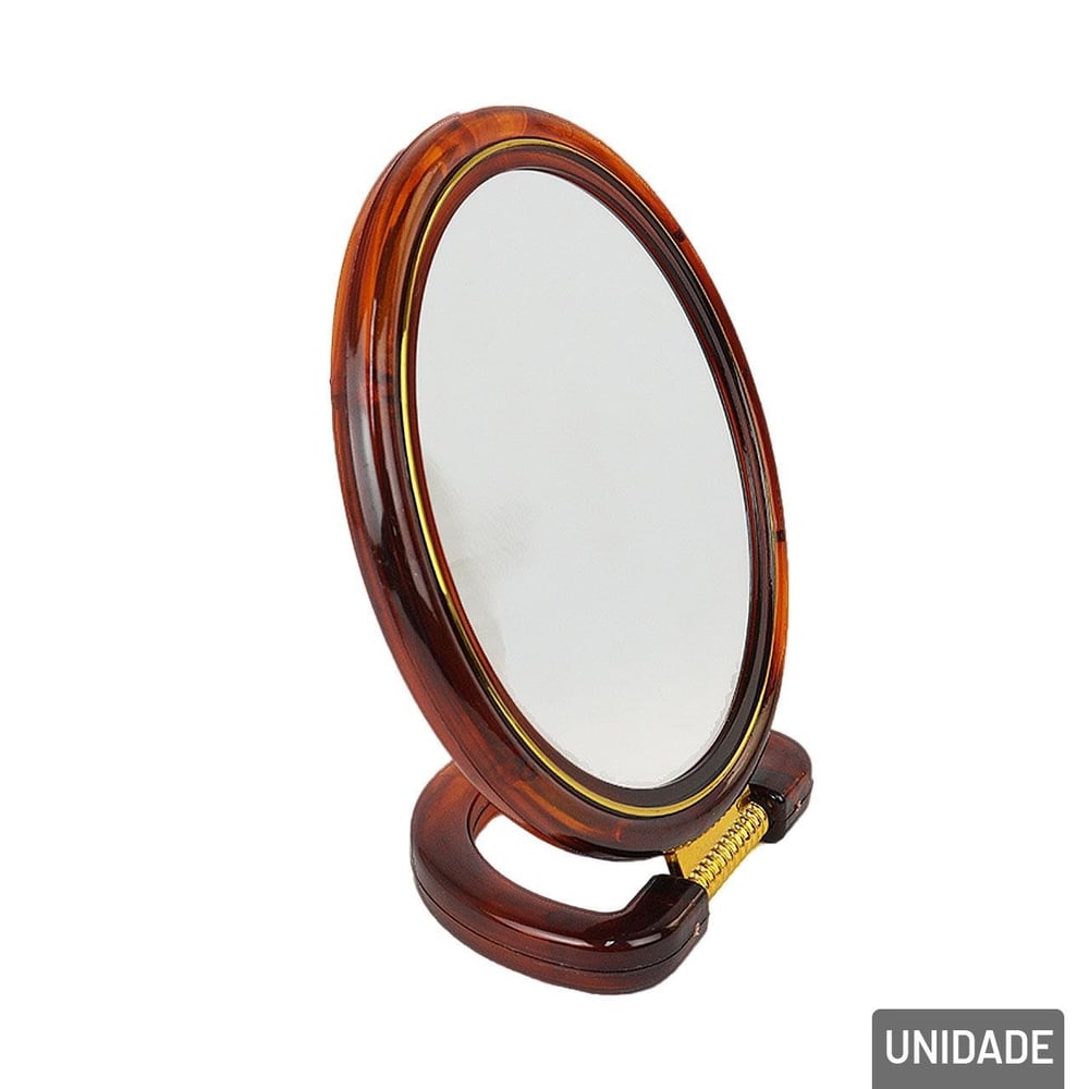 Espelho de Mesa Dupla Face 26,5x18cm Redondo