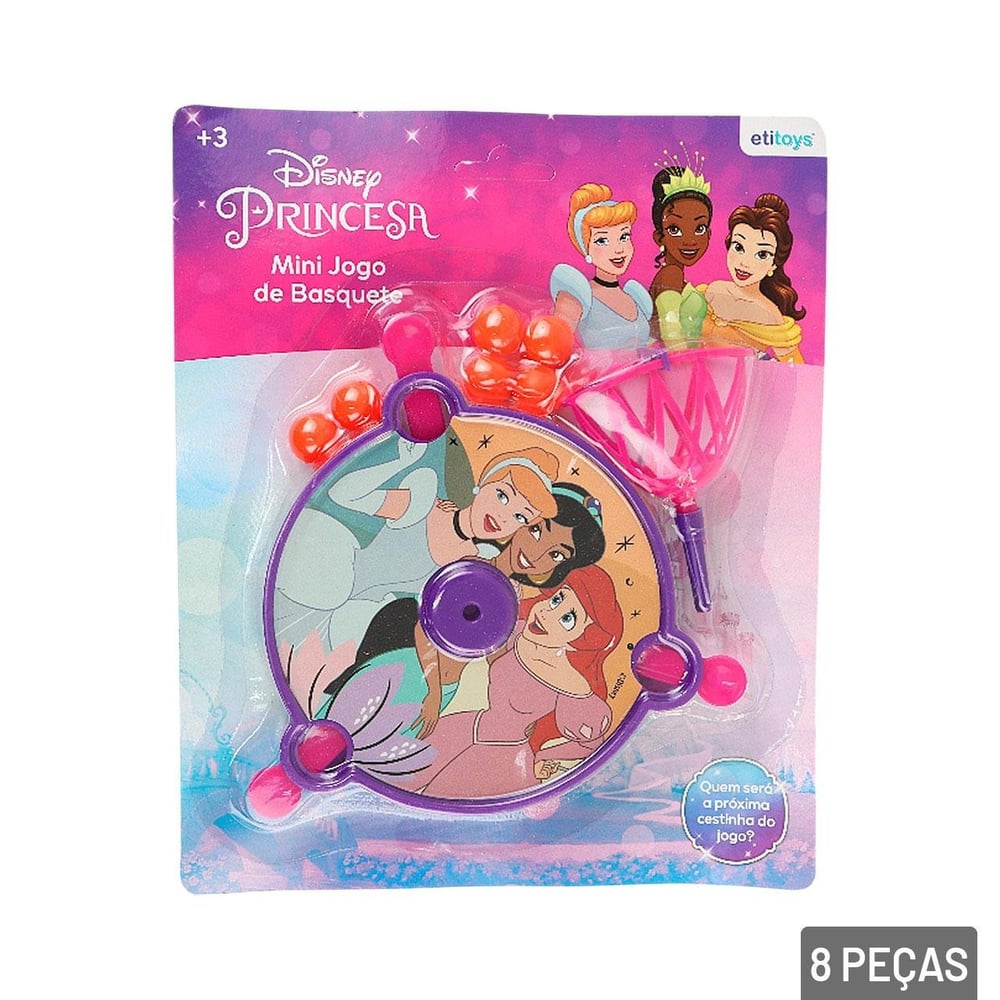 Mini Jogo de Basquete 8 Peças Princesas Color
