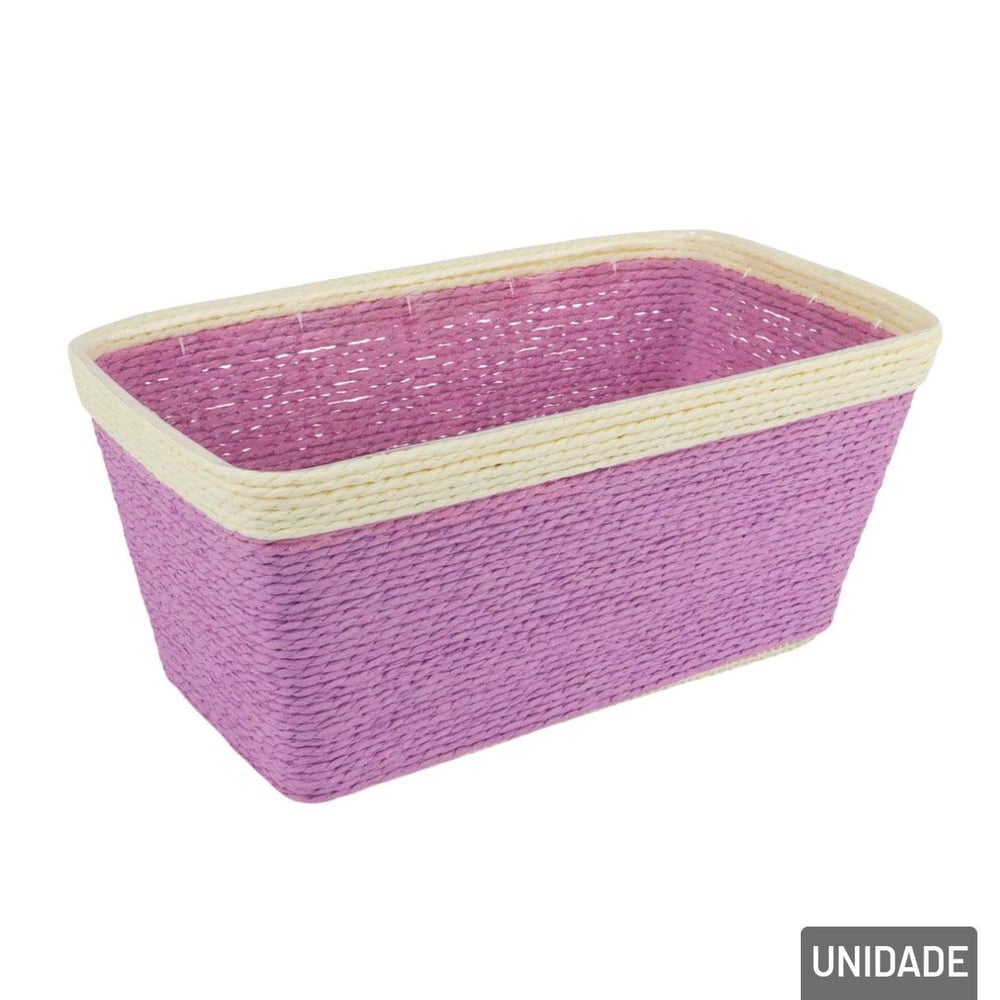 Cesto de Fibra de Papel e Plástico 23x13cm Color