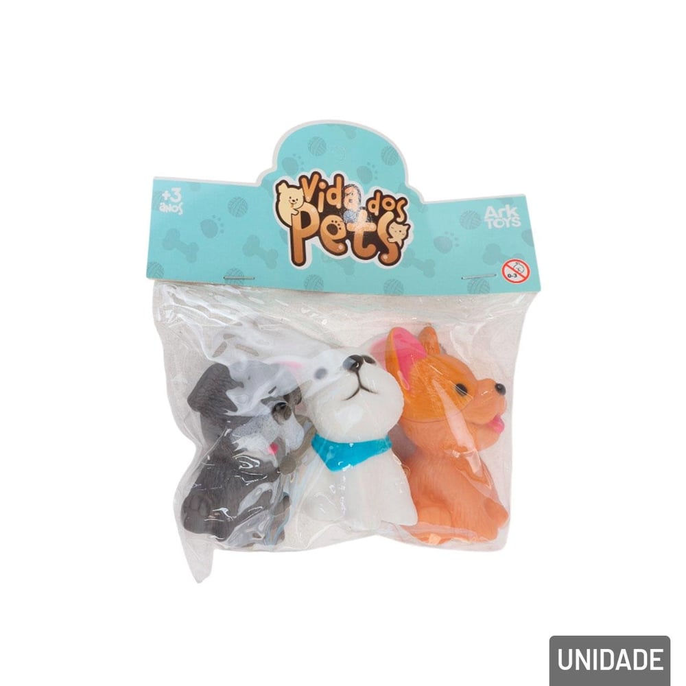 Cachorro de Vinil 3 Peças Sortidos