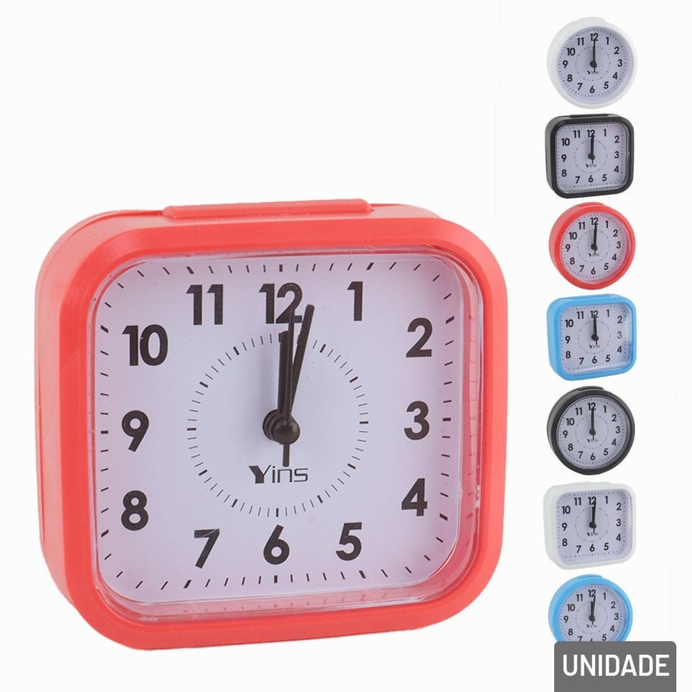 Relógio Analógico de Mesa 10cm Despertador Sortido