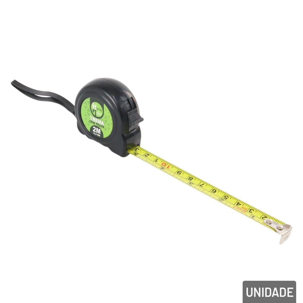 Trena de Plástico 2m X 12mm com Trava Amarelo