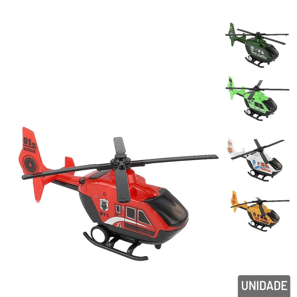 Helicóptero de Plástico Movido à Fricção Sortidos