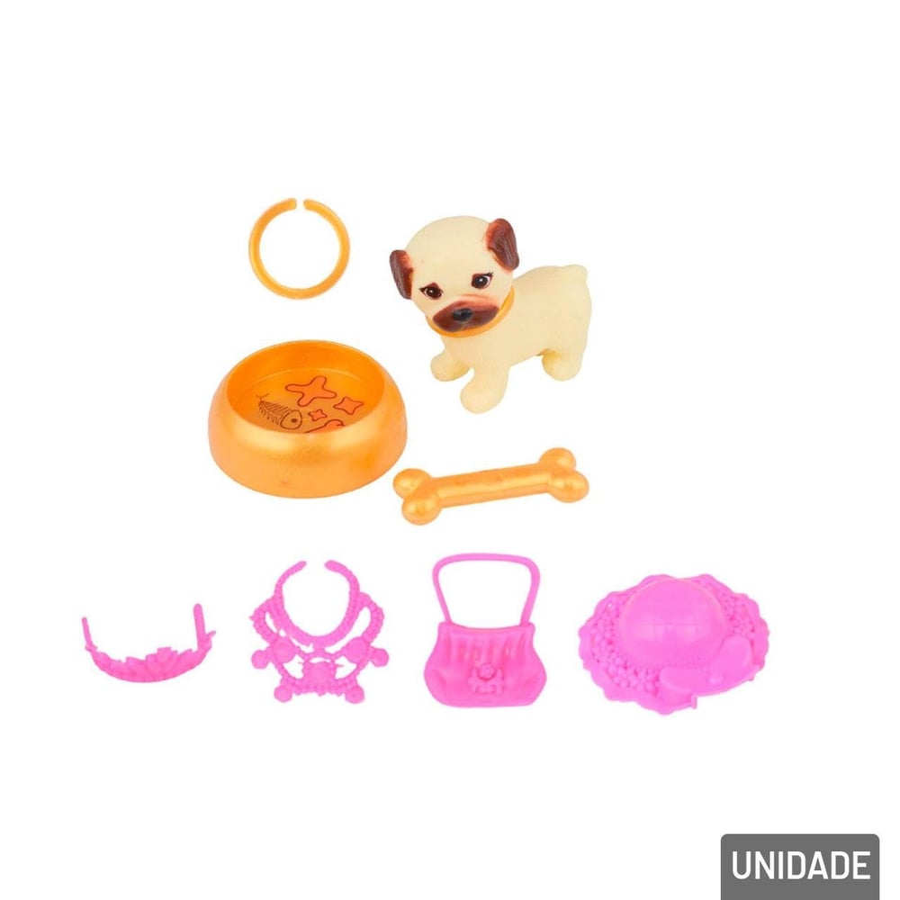 KIT Pets de Plástico com Acessórios Sortidos