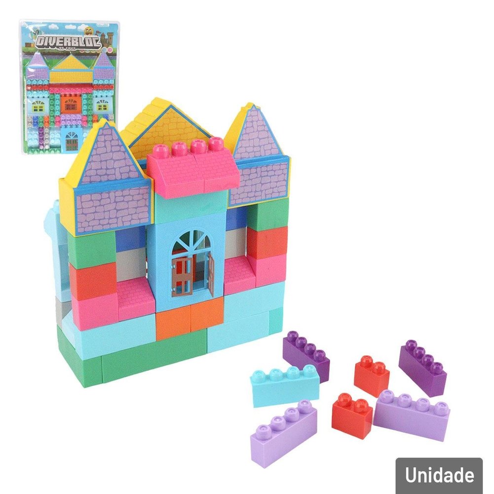 Blocos de Montar 48 Peças Castelo Color