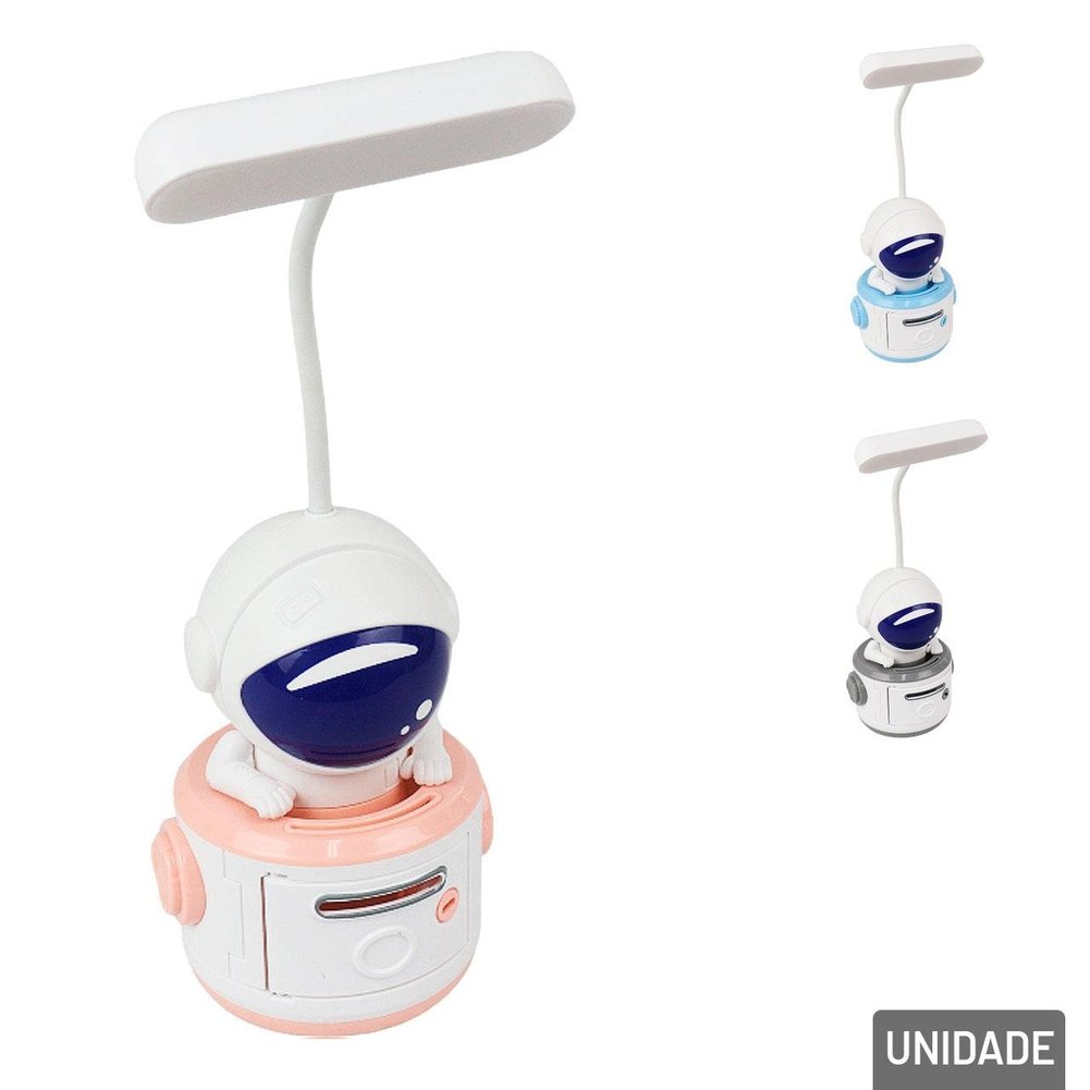 Luminária de Mesa 28cm Astronauta Suporte Color