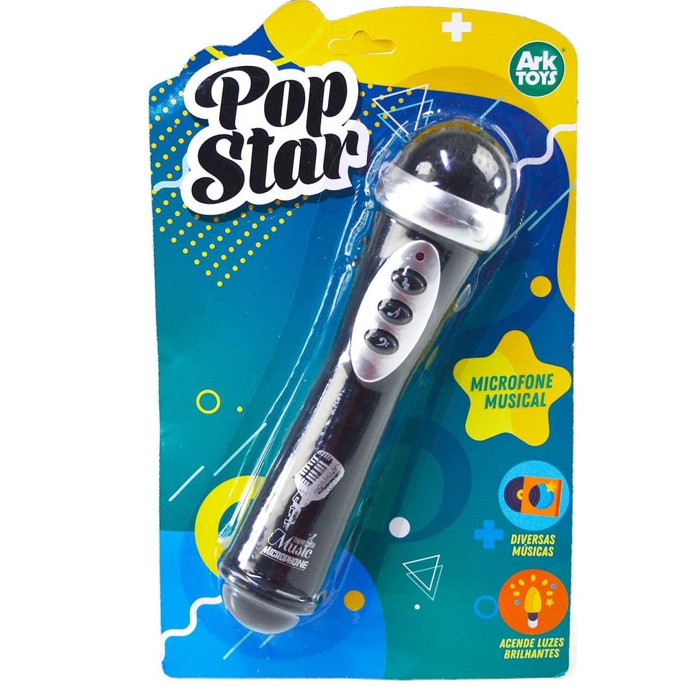 Microfone Musical Infantil POP Star Preto