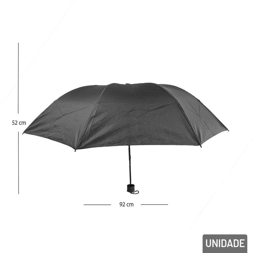 Guarda Chuva Manual 52cm 7V Reto Preto