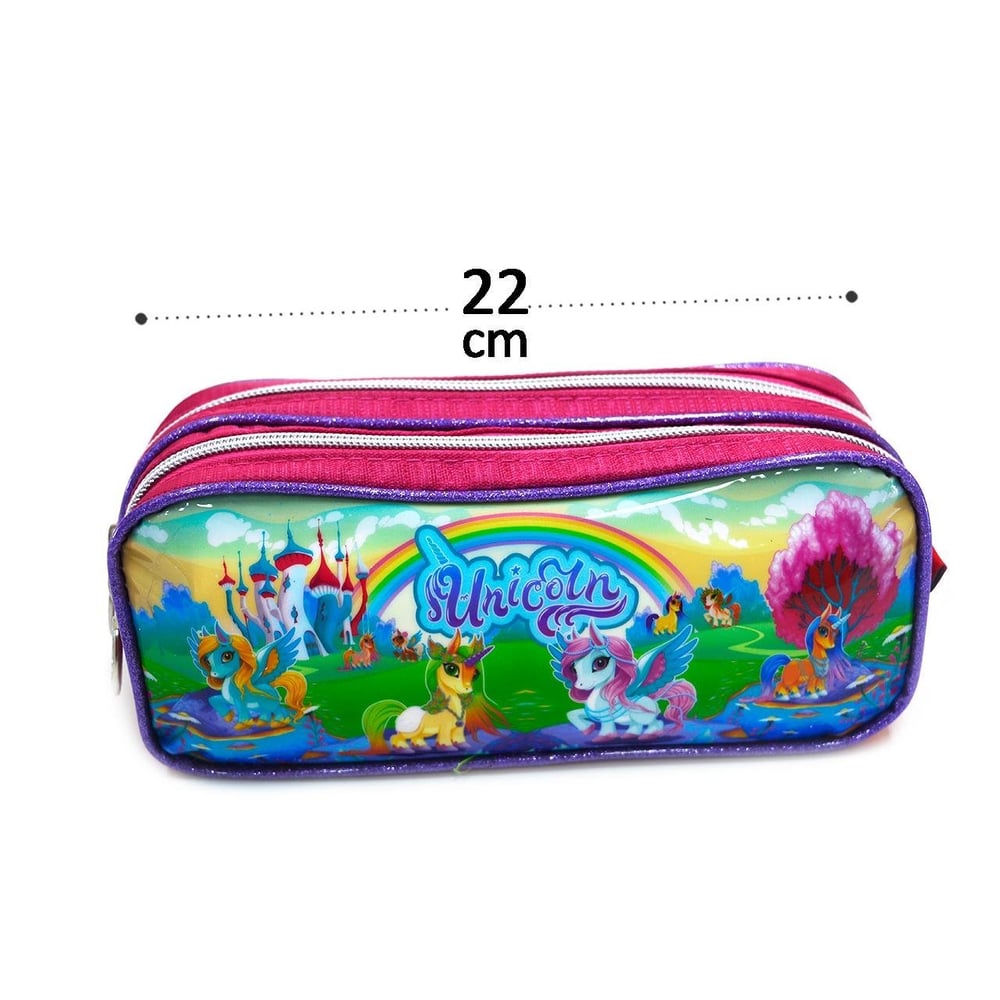 Estojo Escolar Duplo 22 CM Personagens Diversos