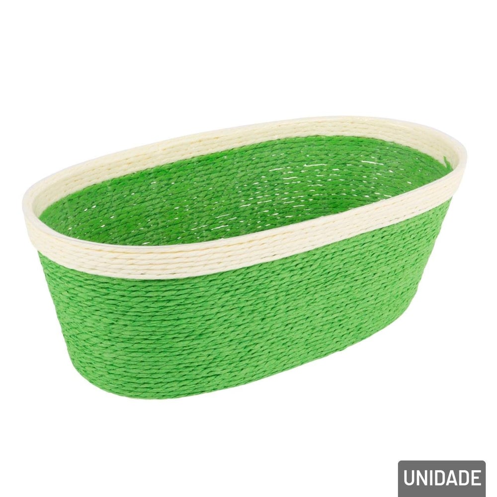 Cesto de Fibra de Papel e Plástico 24,5x12cm Oval