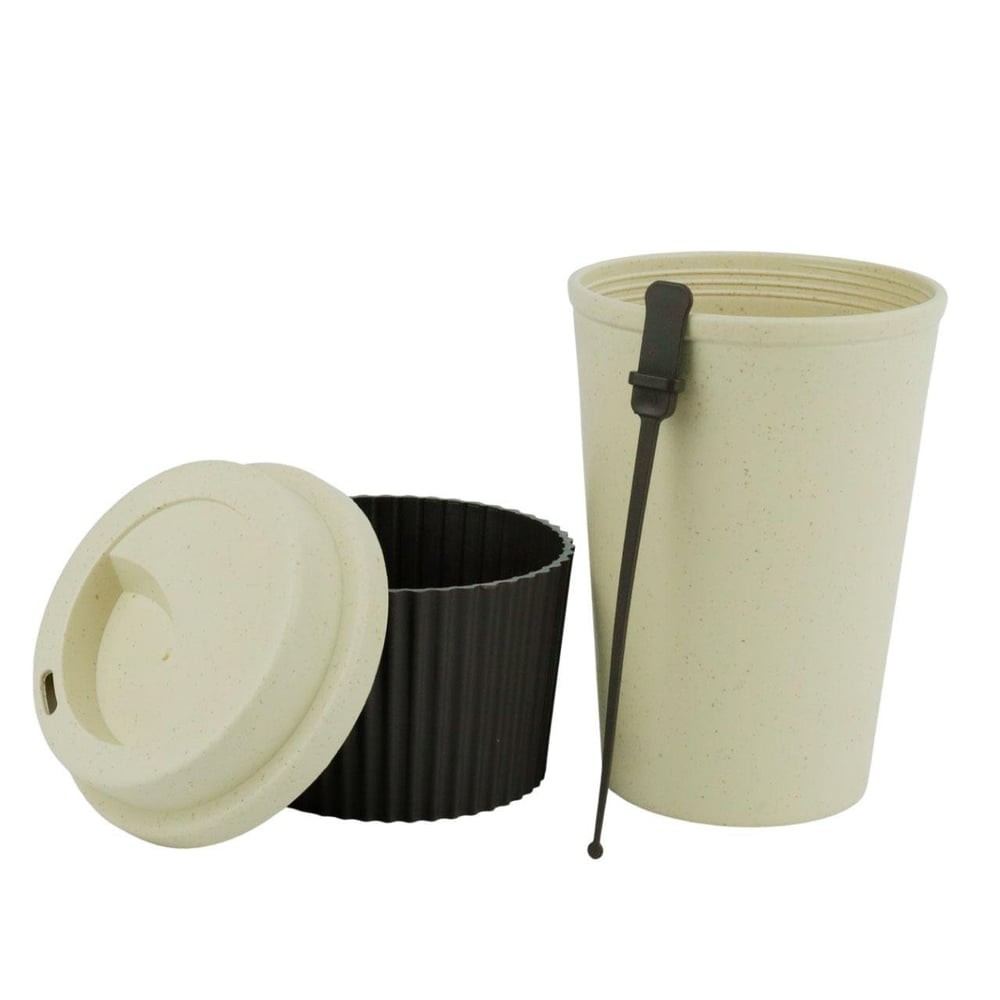 Copo  450ml Fibra de Bambu PP Tampa Mexedor Color