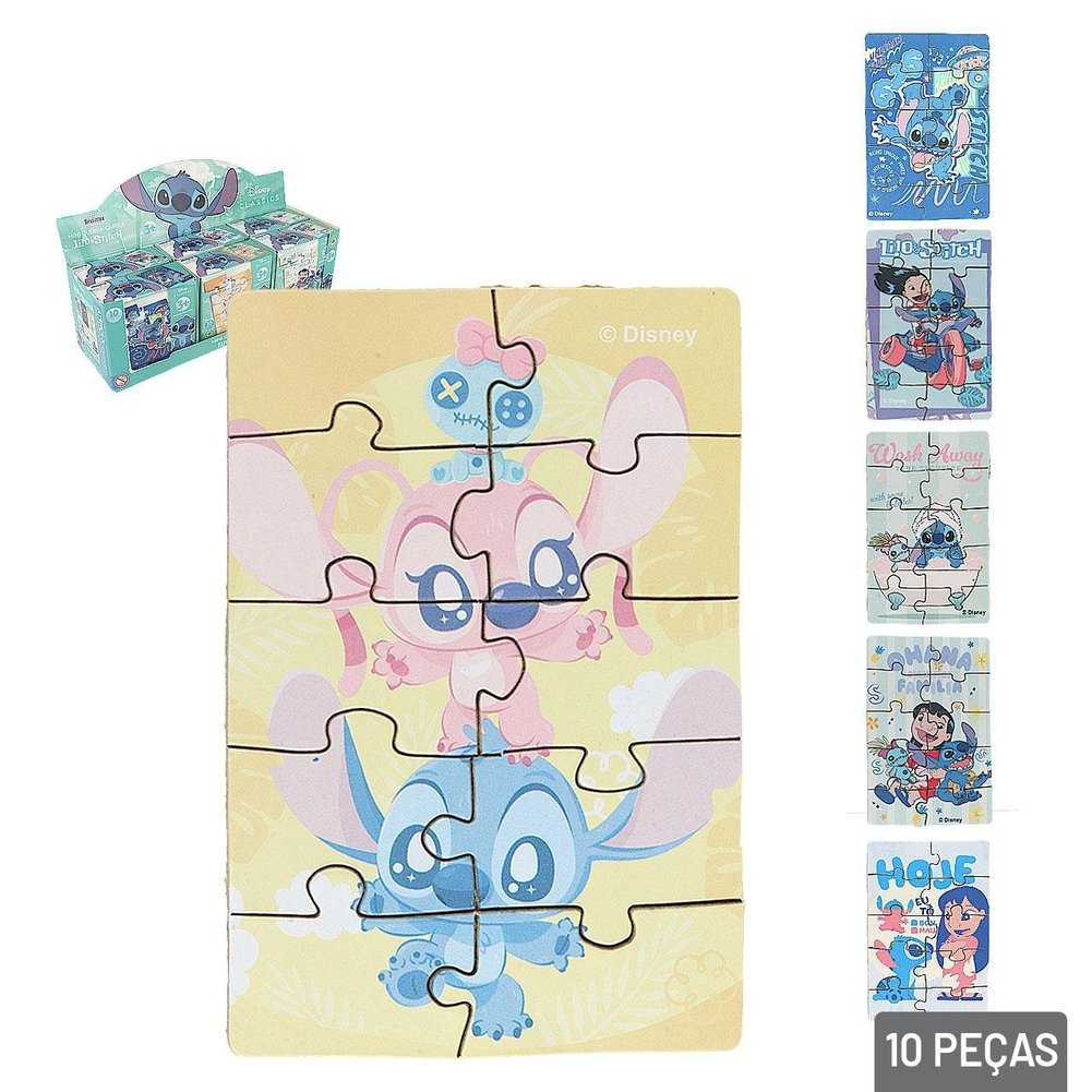 Quebra Cabeça 10 Peças Lilo Stitch Sortidos
