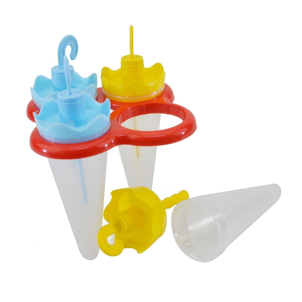 Forma de Plástico Para 4 Picolés Guarda Chuva