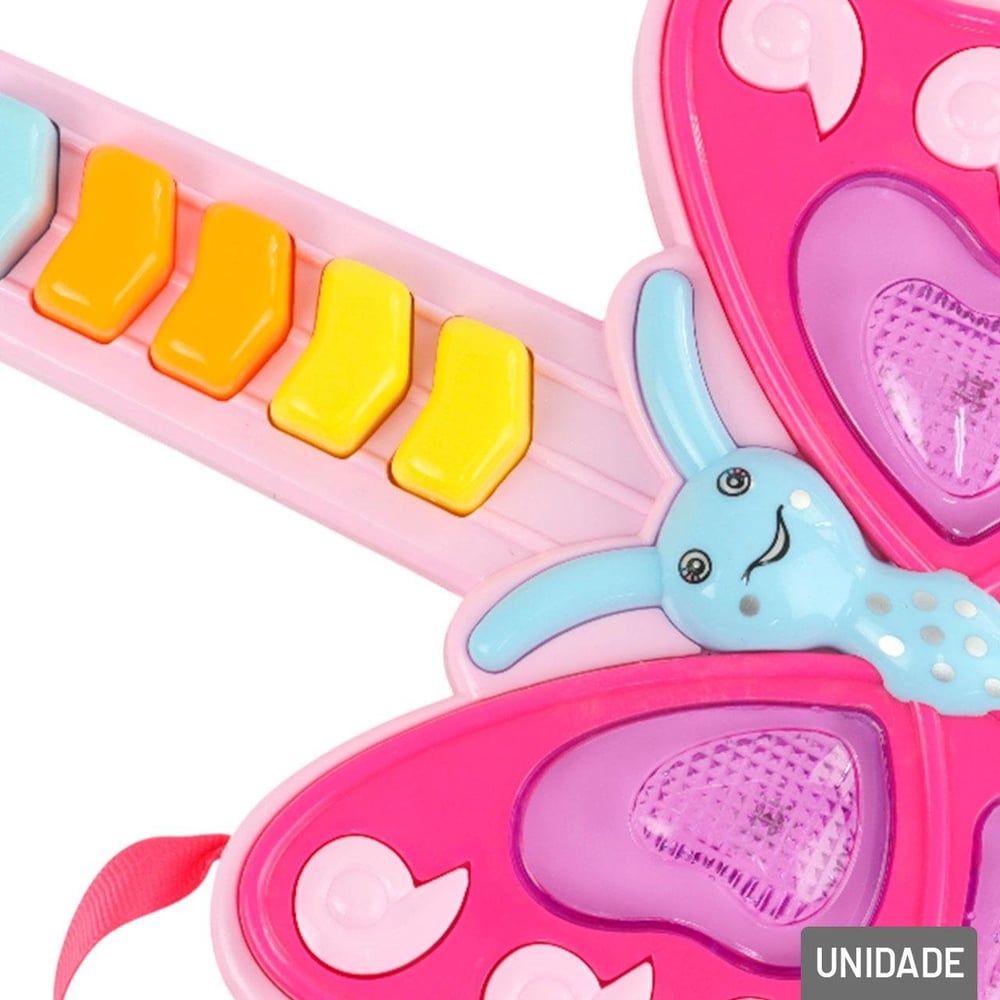 Guitarra Musical de Plástico Infantil Luzes e Som