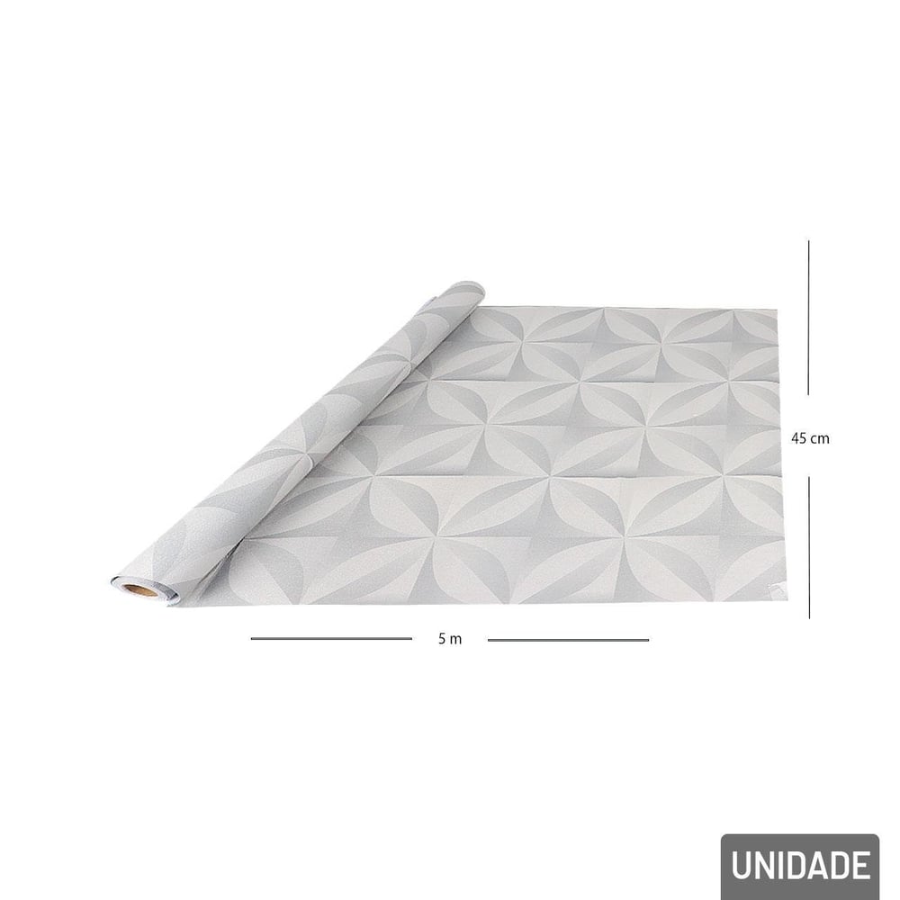 Papel de Parede 45cm X 5m Arabesco Cinza
