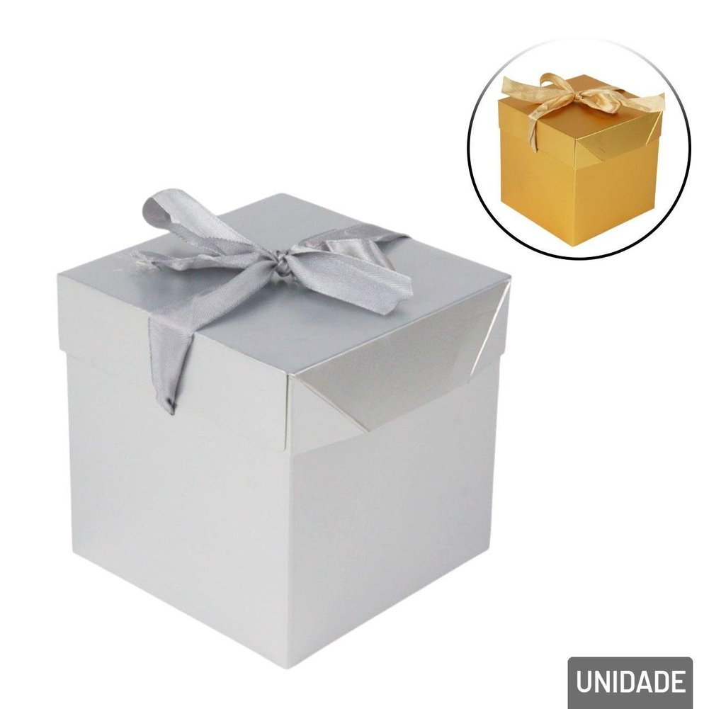 Caixa de Presente de Papel 11cm com Laço Color