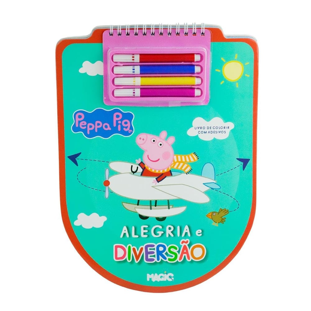 Livro de Colorir com 4 Canetinhas Peppa Pig