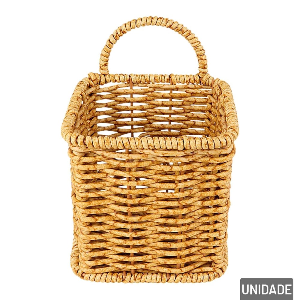 Porta Talher de Plástico 10cm Retangular Trançado