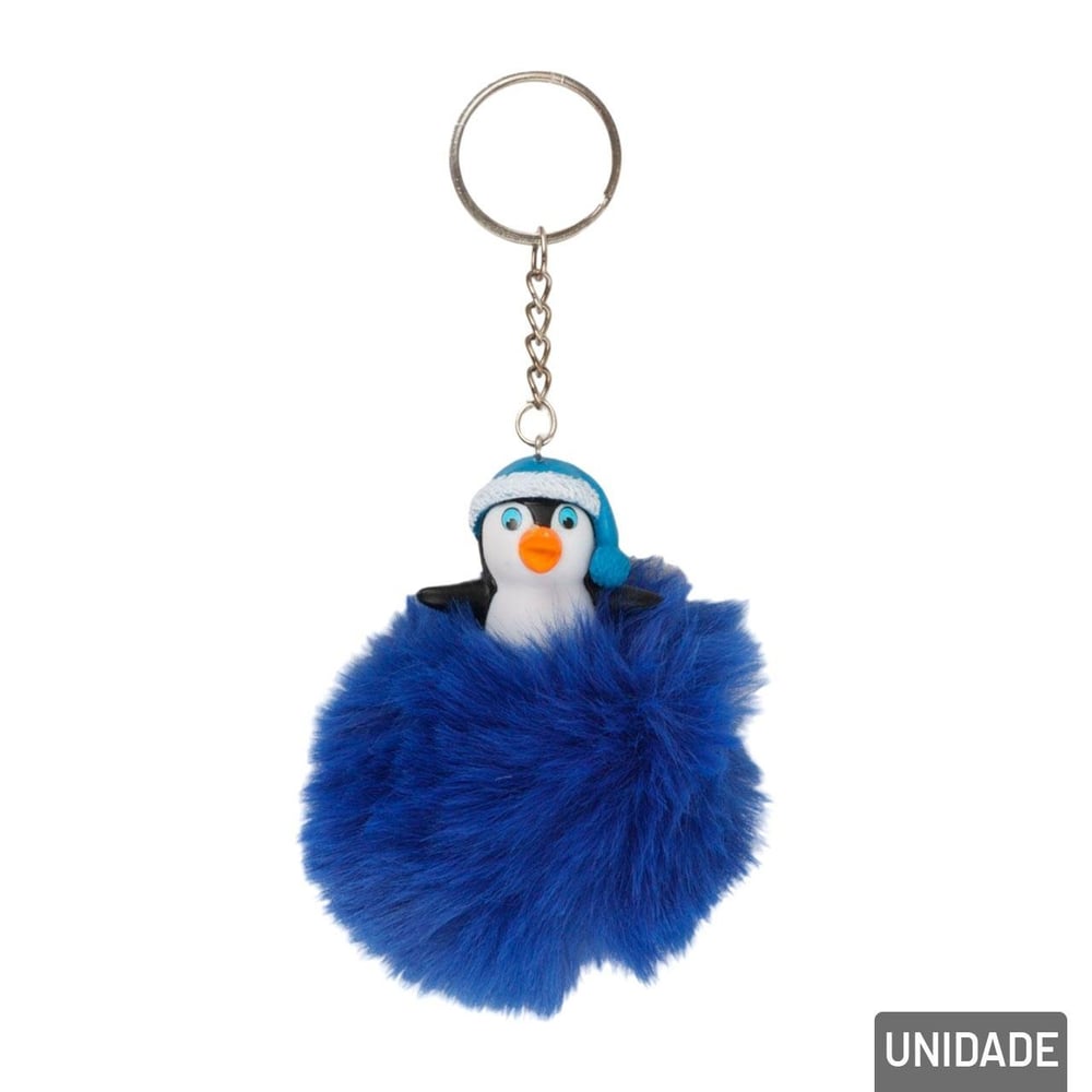 Chaveiro de Pelúcia 10cm Animais e Pompom Sortidos