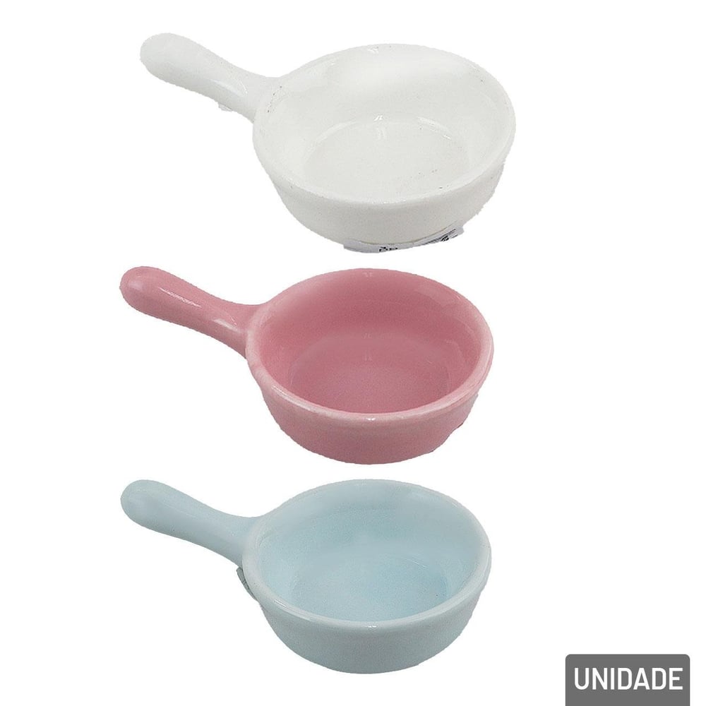 Enfeite de Cerâmica 6x10cm Mini Frigideira Color