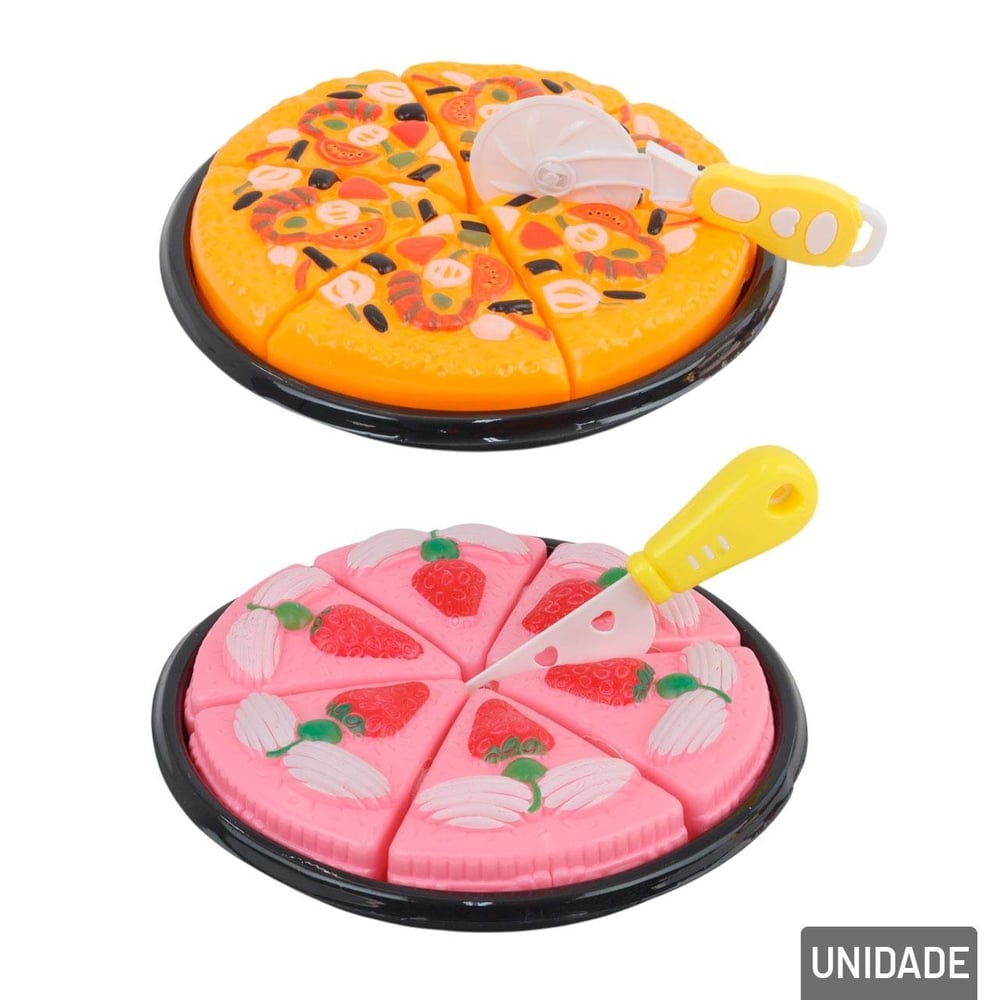 KIT Cozinha de Plástico 08 Peças Pizza/bolo Velcro